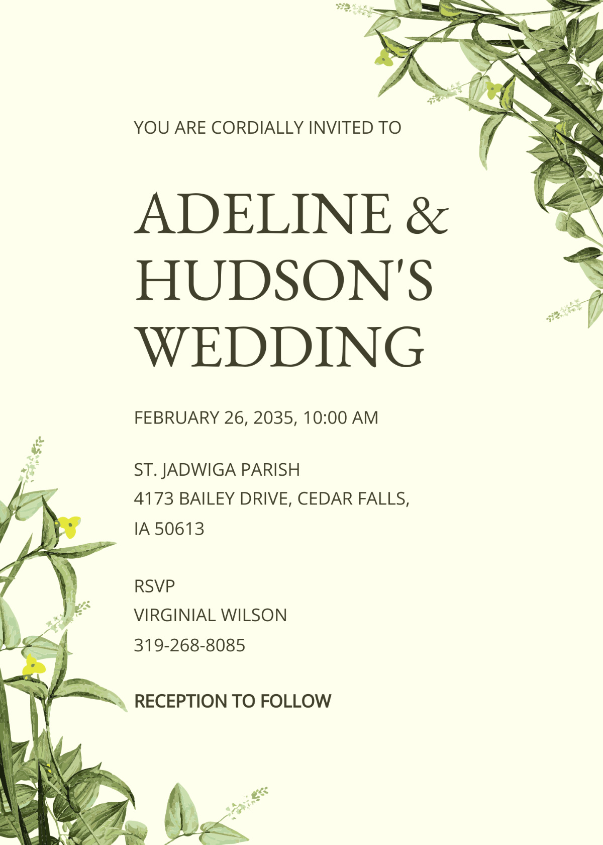 Botanika Fall Wedding Invitation Template