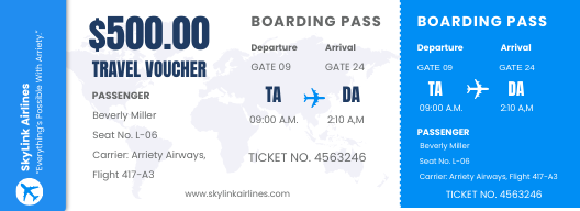 Free Airline Ticket Voucher Template