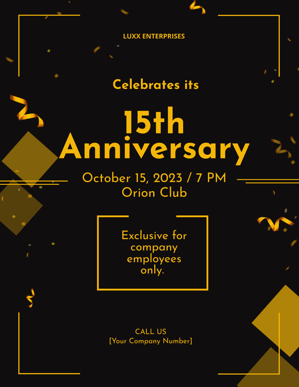 Free Anniversary And Birthday Party Flyer Template