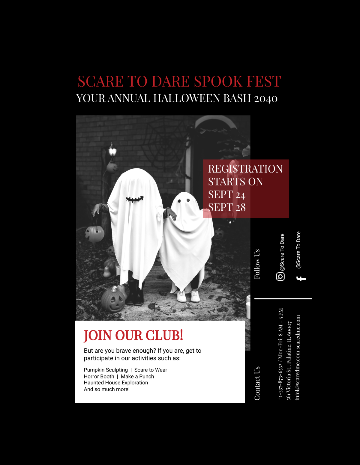 Black Halloween Club Flyer Template