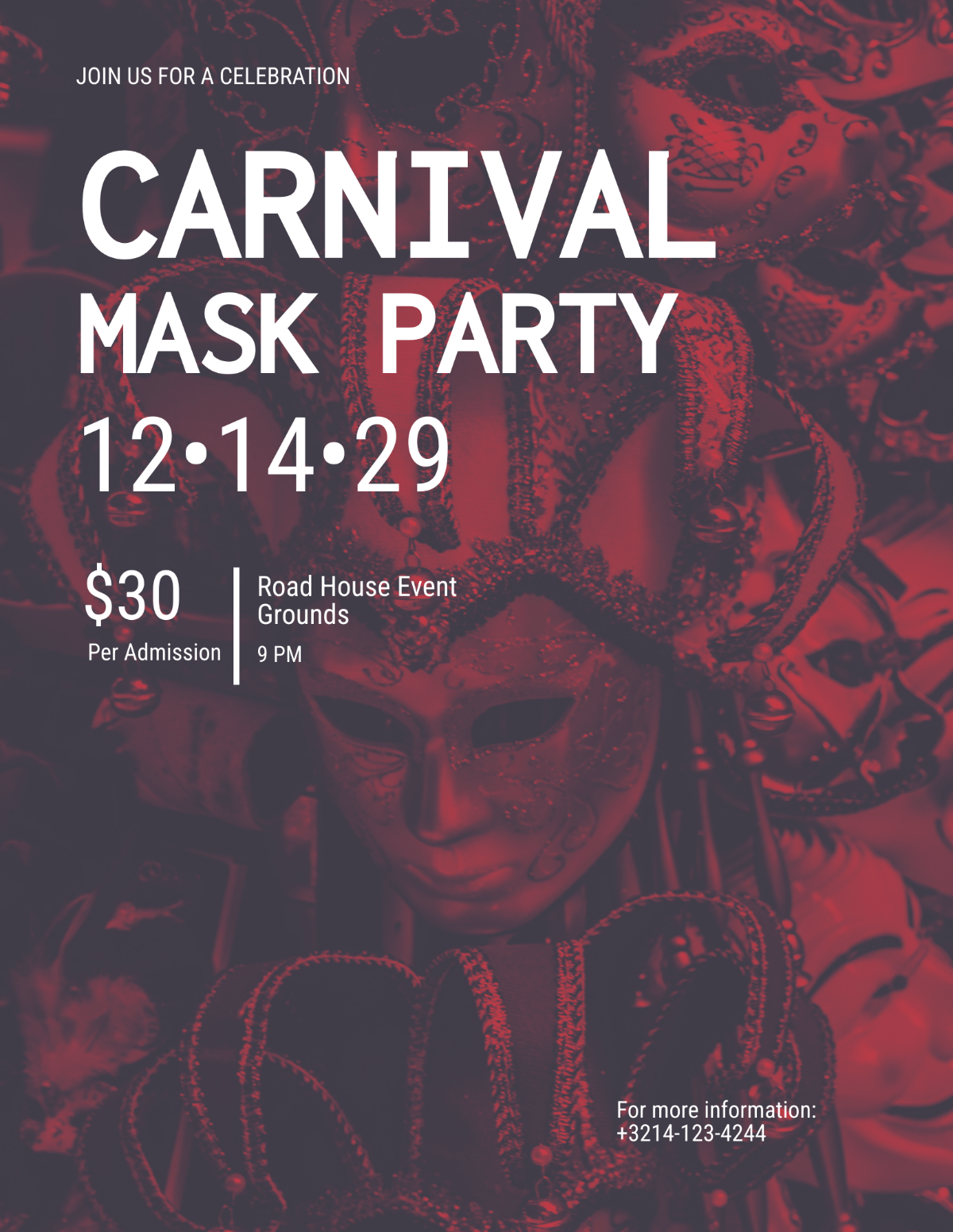 Free Carnival Mask Party Flyer Template