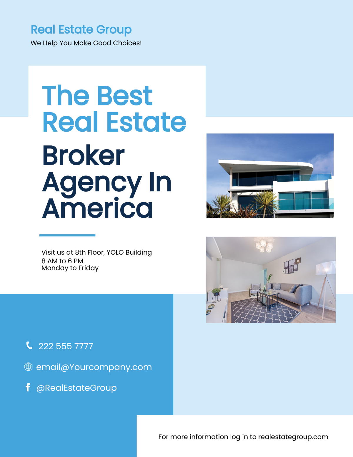Licenced Real Estate Broker Agent Agency Flyer Template