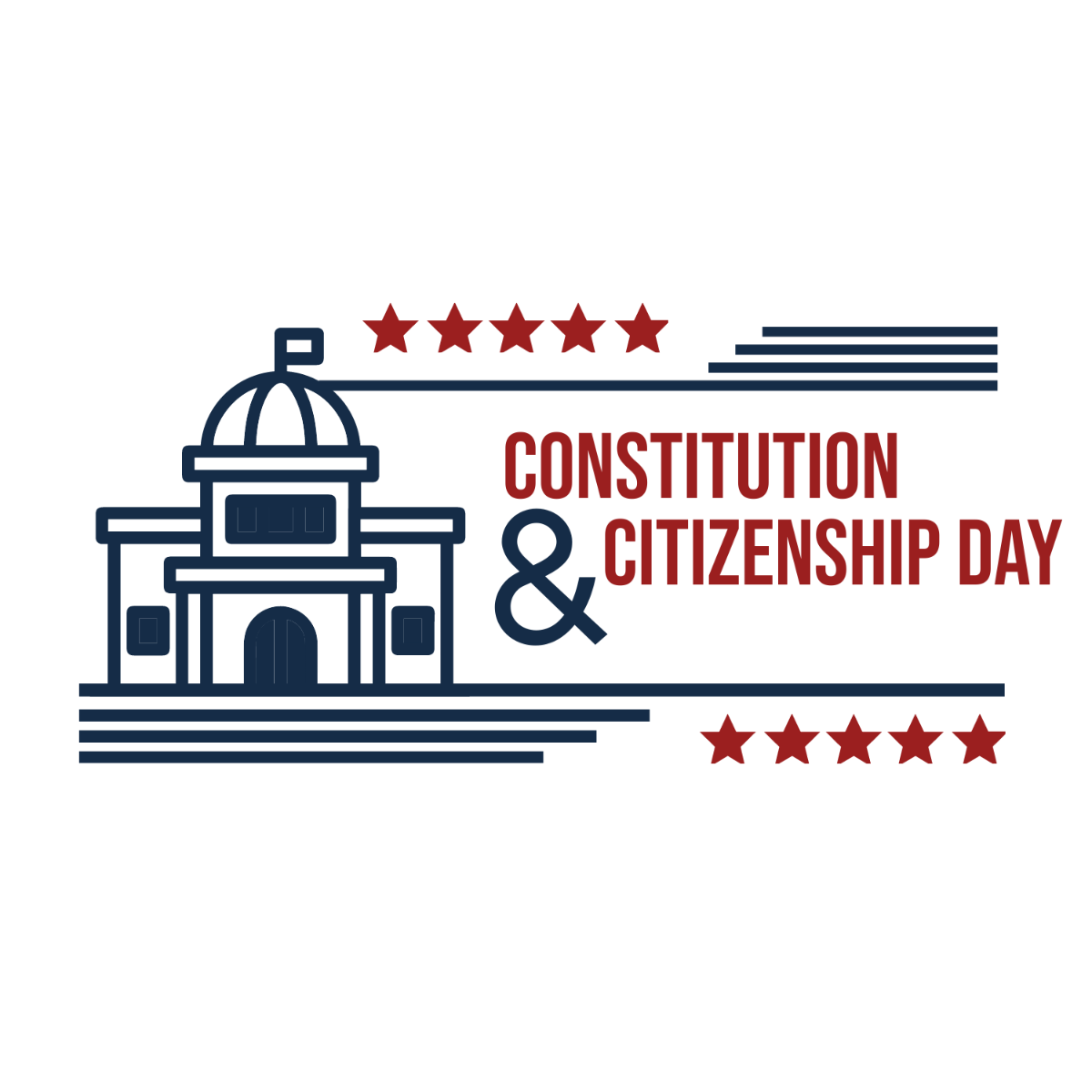 Free Happy Constitution and Citizenship Day Celebration Clip Art Template