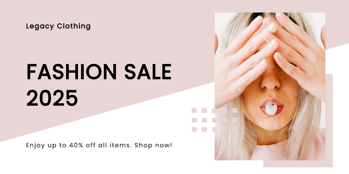 Simple Fashion Sale Twitter Post Template
