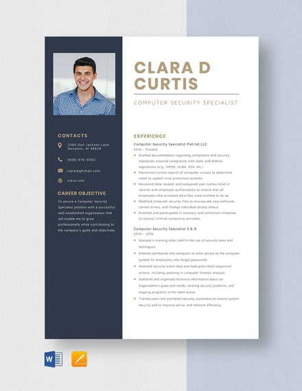 creative security resume template free download