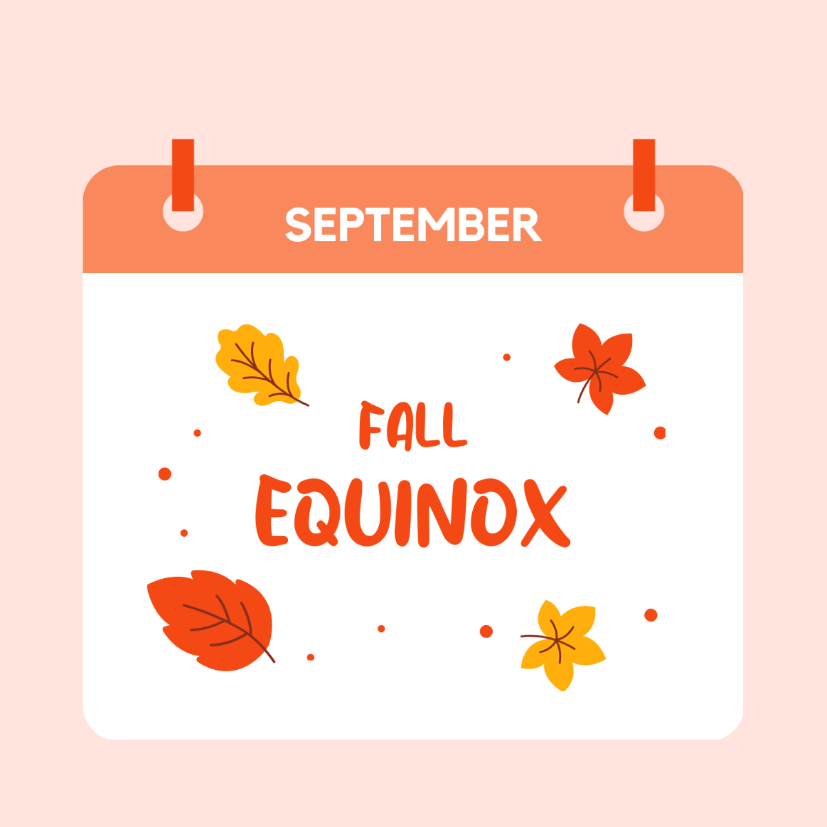 Fall Equinox Calendar Vector Template