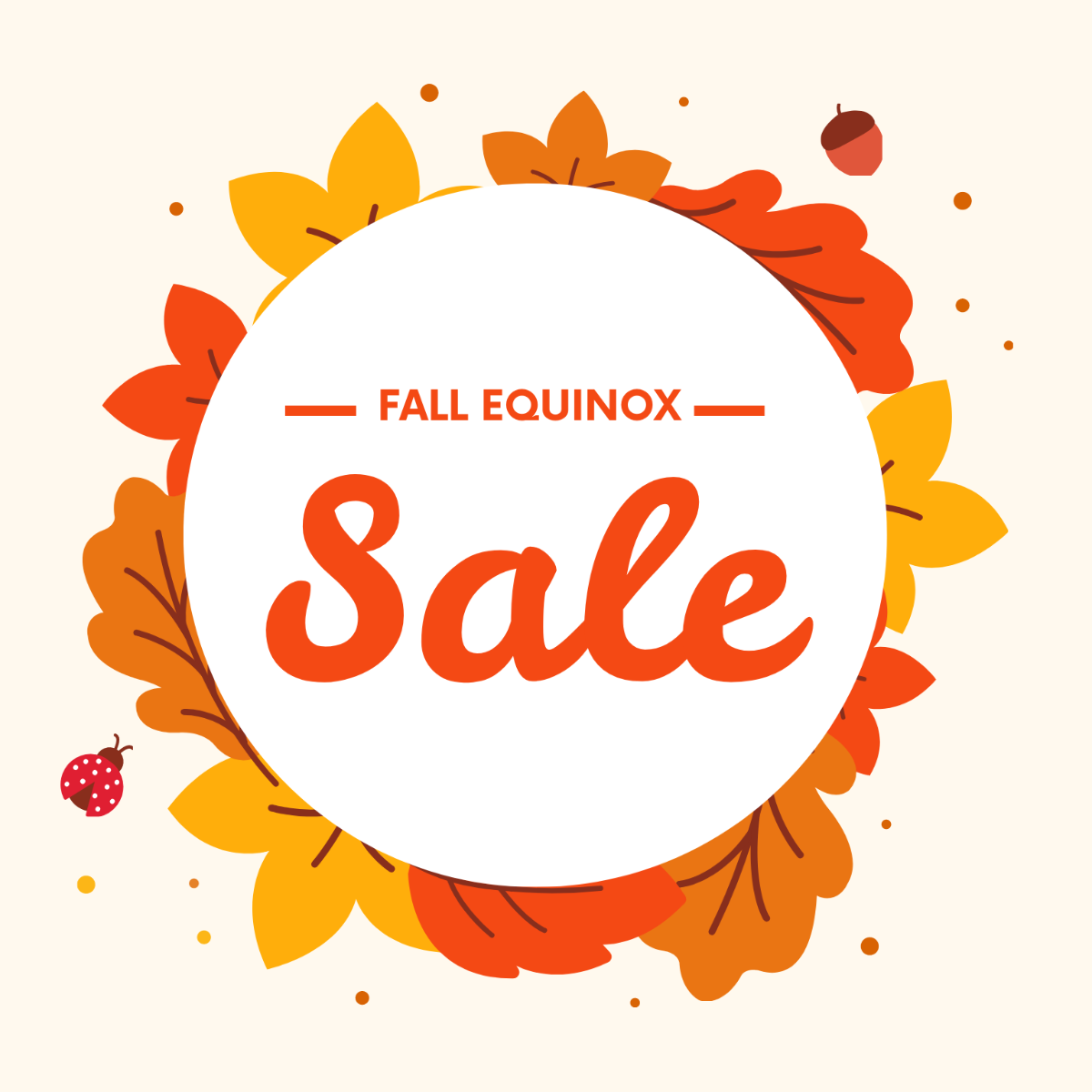 Fall Equinox Sale Illustration Template