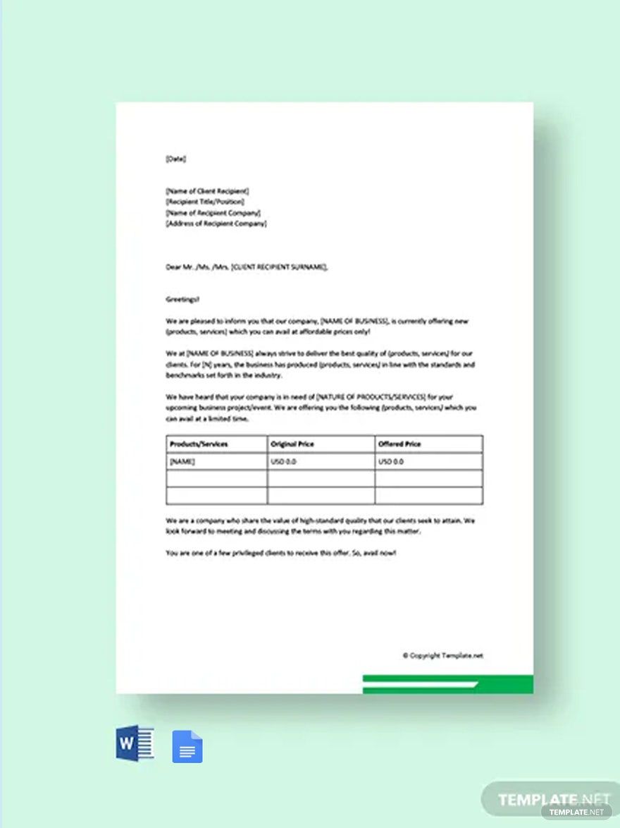 Business Promotion Letter Template