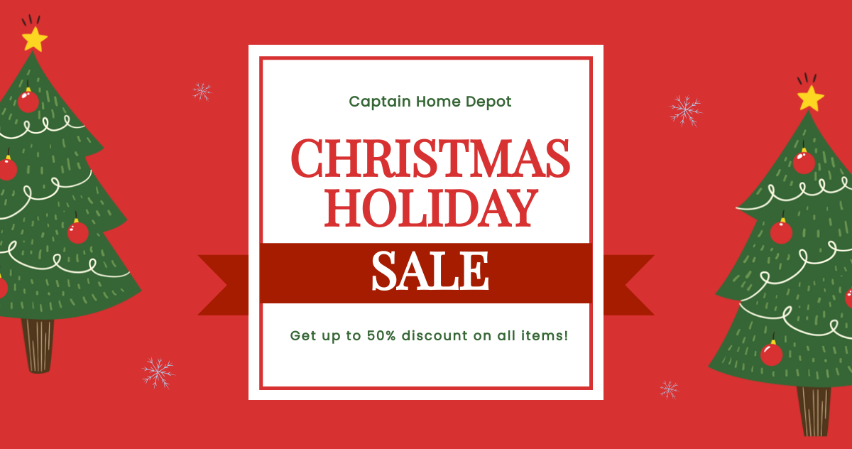 Christmas Holiday Sale Twitter Post Template