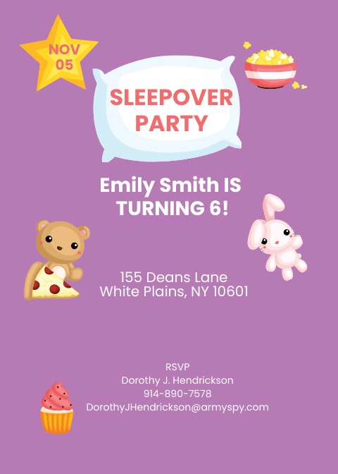 Baby Sleepover Invitation