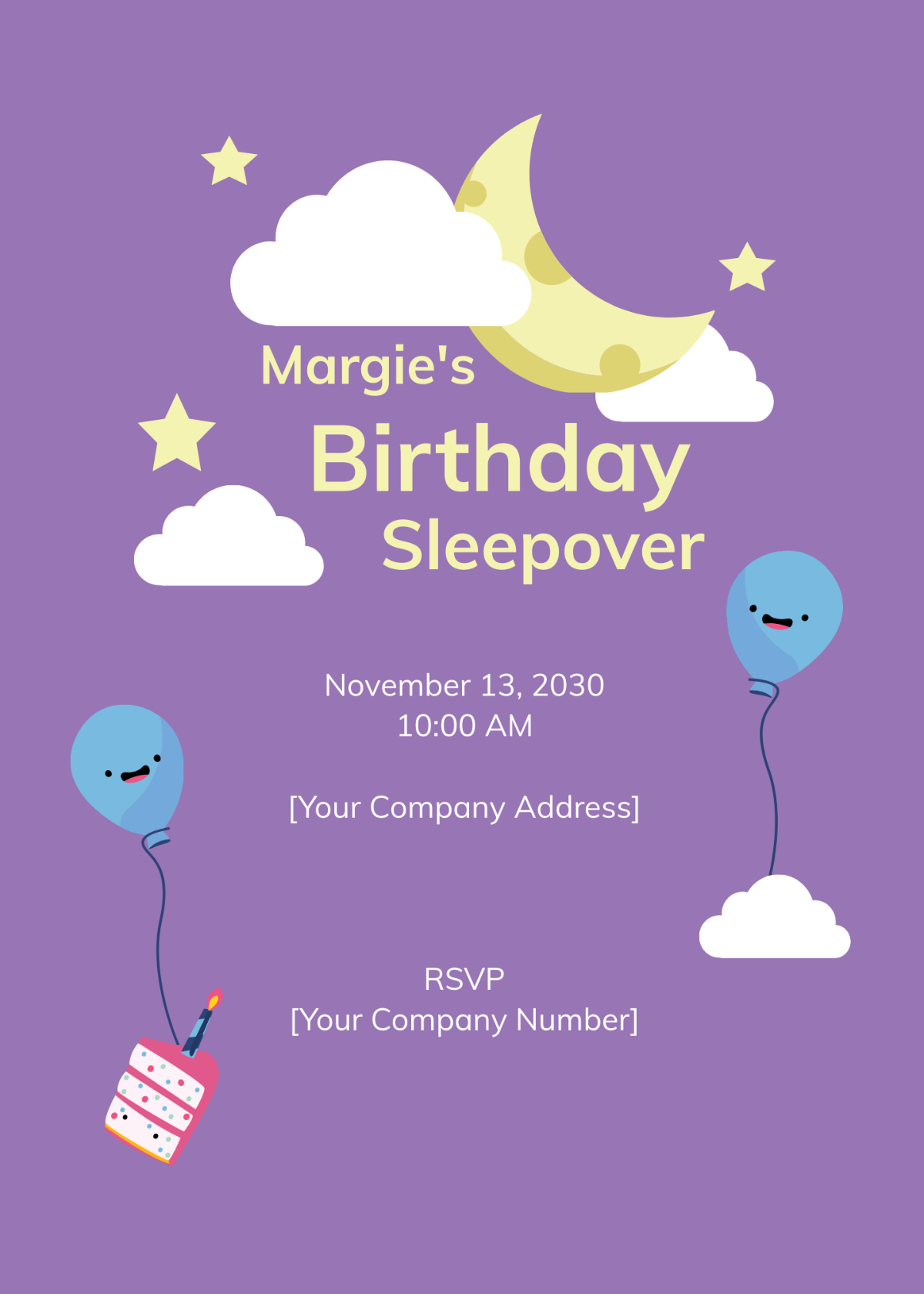 Free Birthday Sleepover Invitation Template