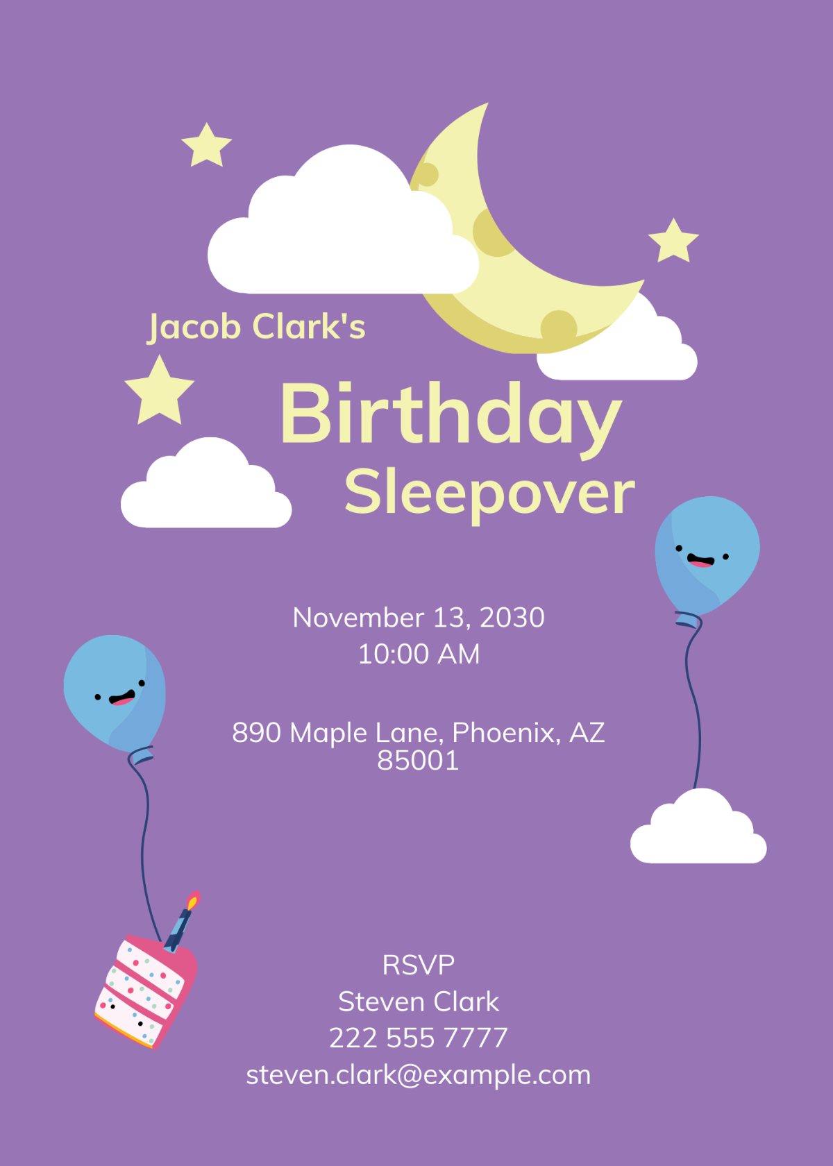 Birthday Sleepover Invitation
