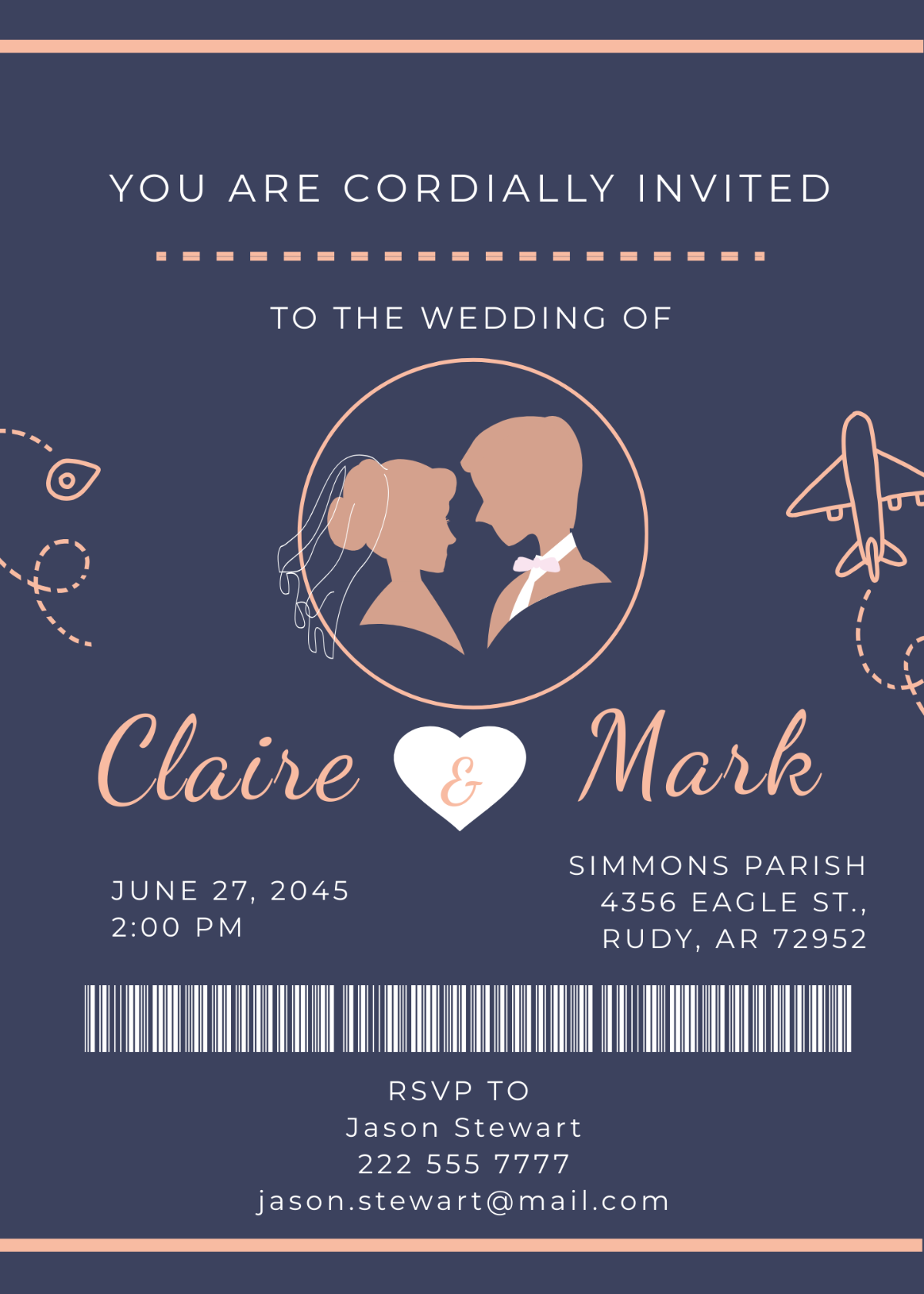 Boarding Pass Wedding Invitation