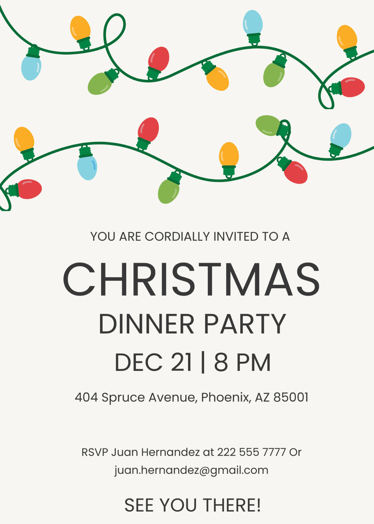 Christmas Dinner Party Invitation