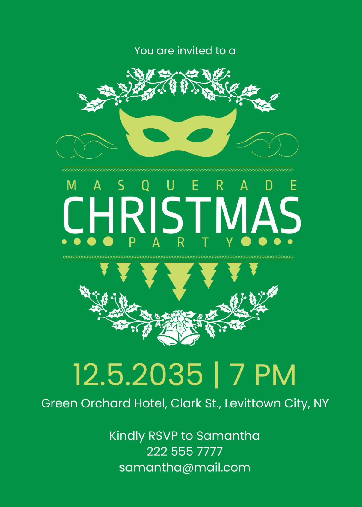 Christmas Masquerade Invitation