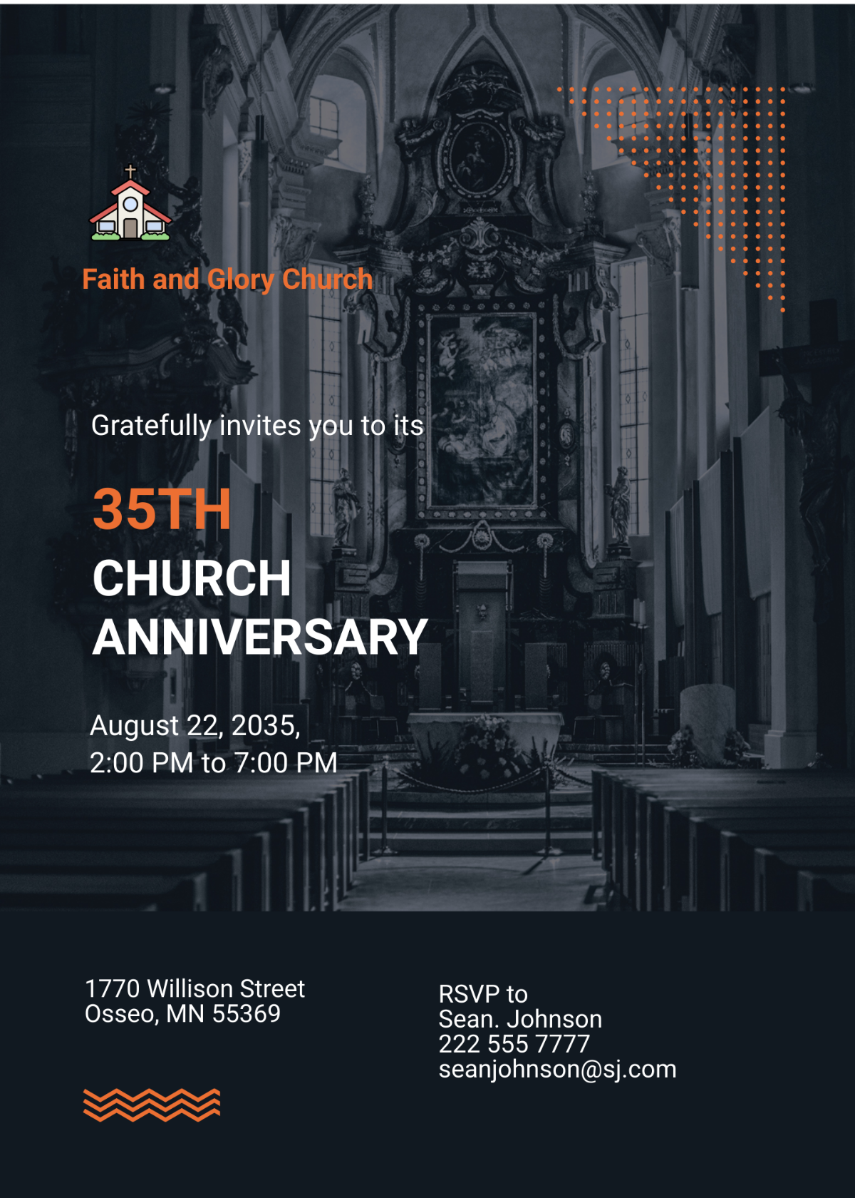 Modern Church Anniversary Invitation