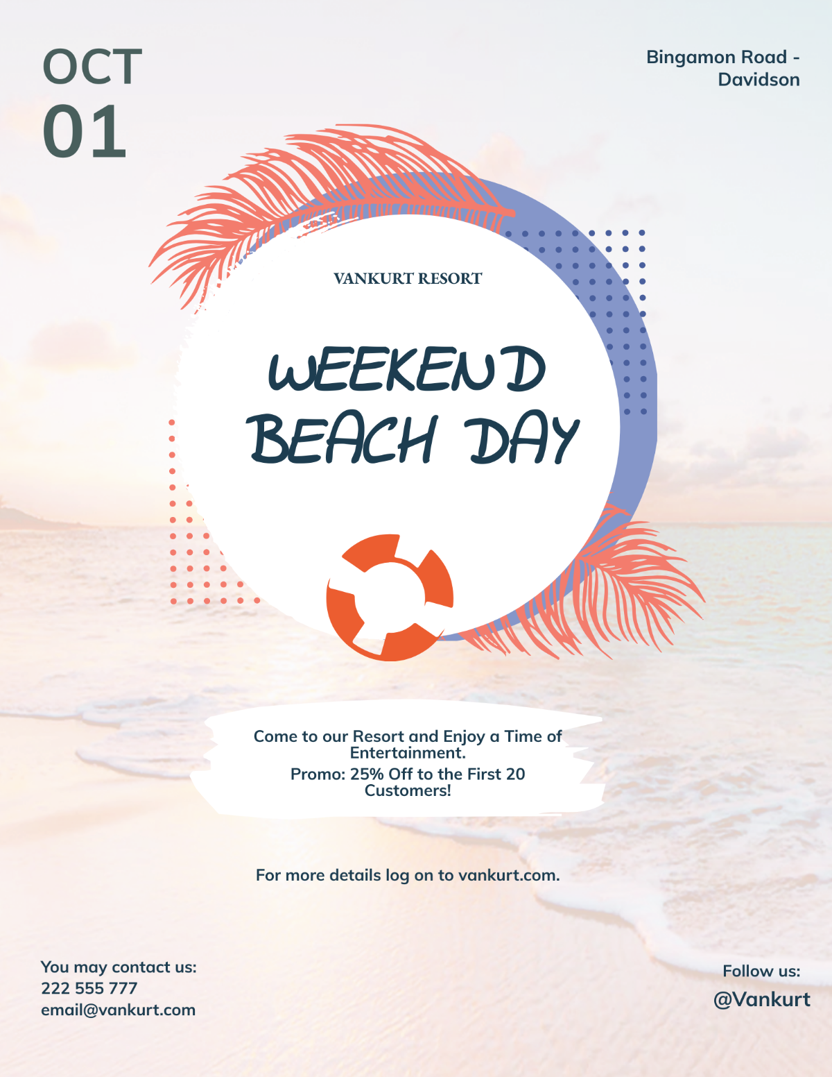 Beach Day Flyer Template - Edit Online & Download