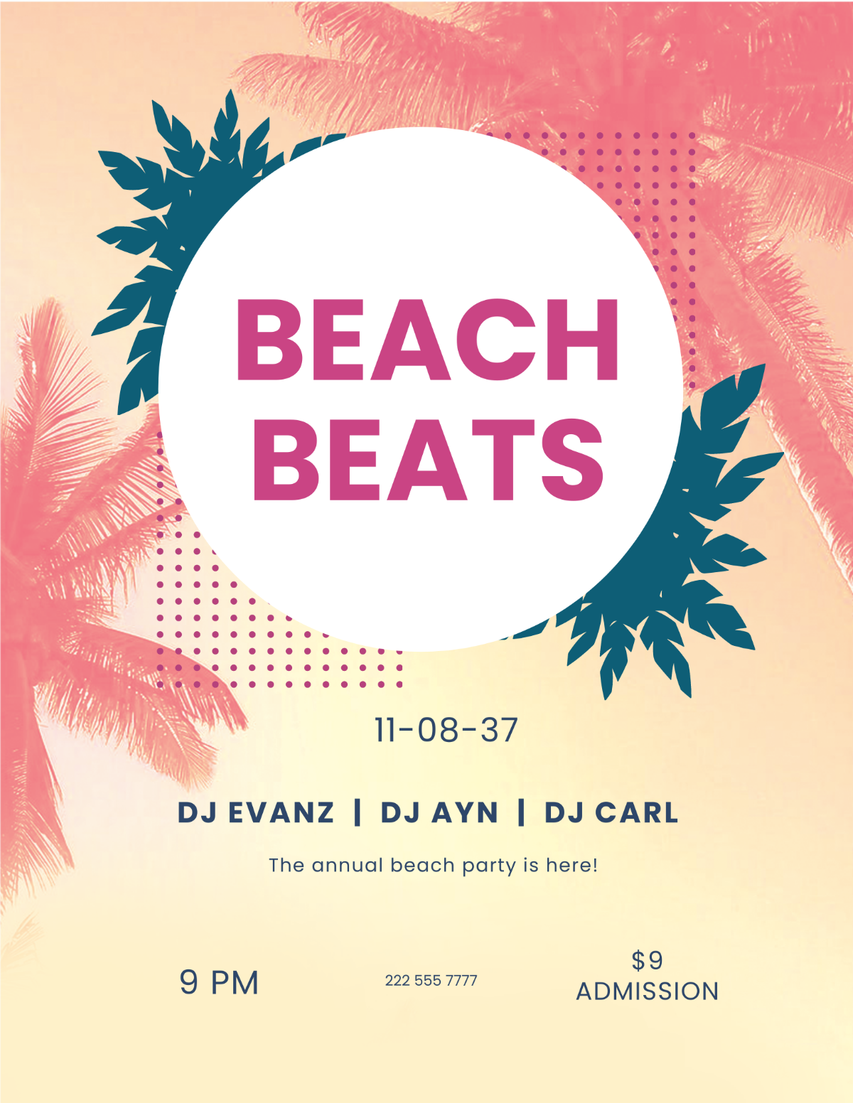 Free Beach Party Flyer Template