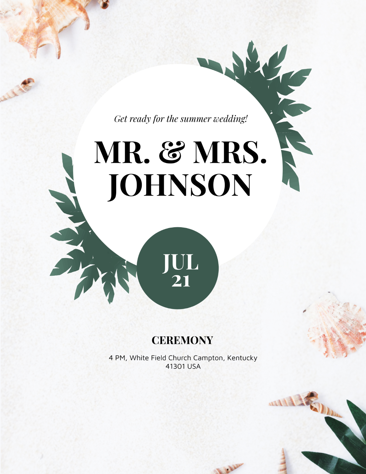 Beach Wedding Flyer Template - Edit Online & Download