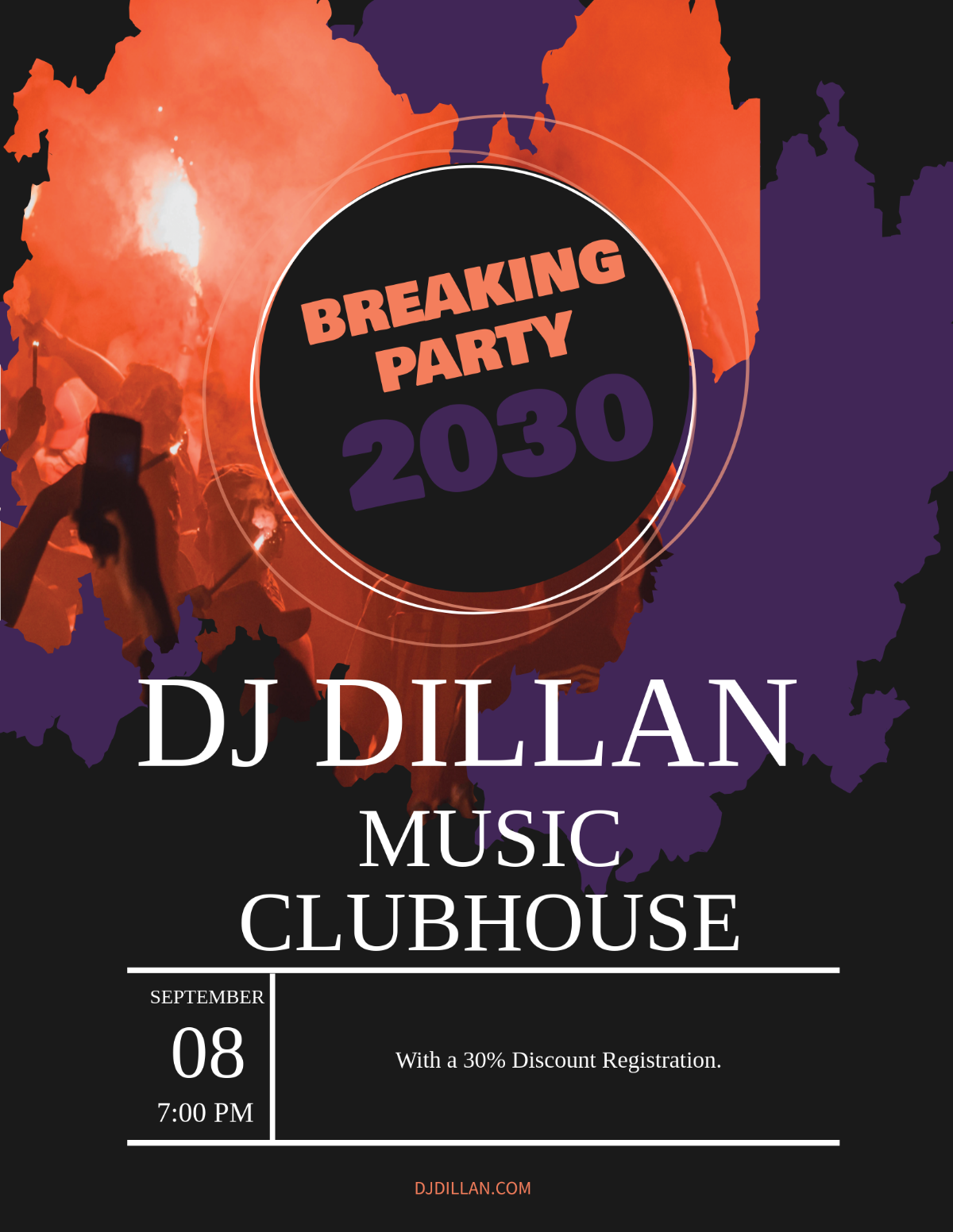 Breaking Party Flyer Template - Edit Online & Download