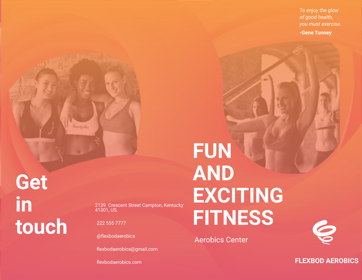 Aerobics Center Bi-Fold Brochure Template - Edit Online & Download