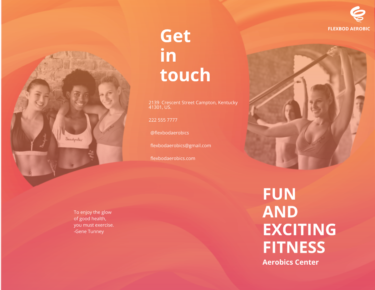 Aerobics Center Tri-Fold Brochure Template - Edit Online & Download