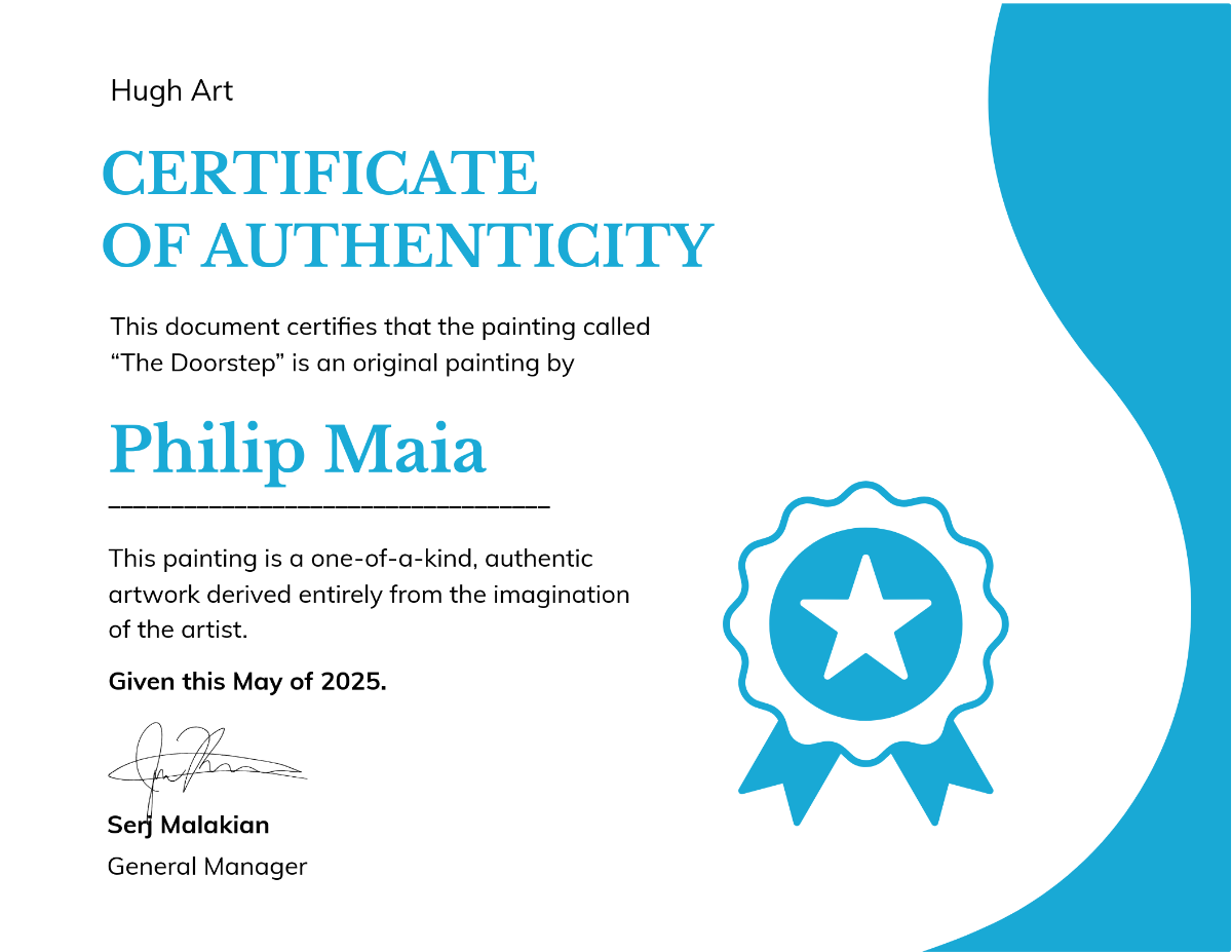 Painting Authenticity Certificate Template - Edit Online & Download