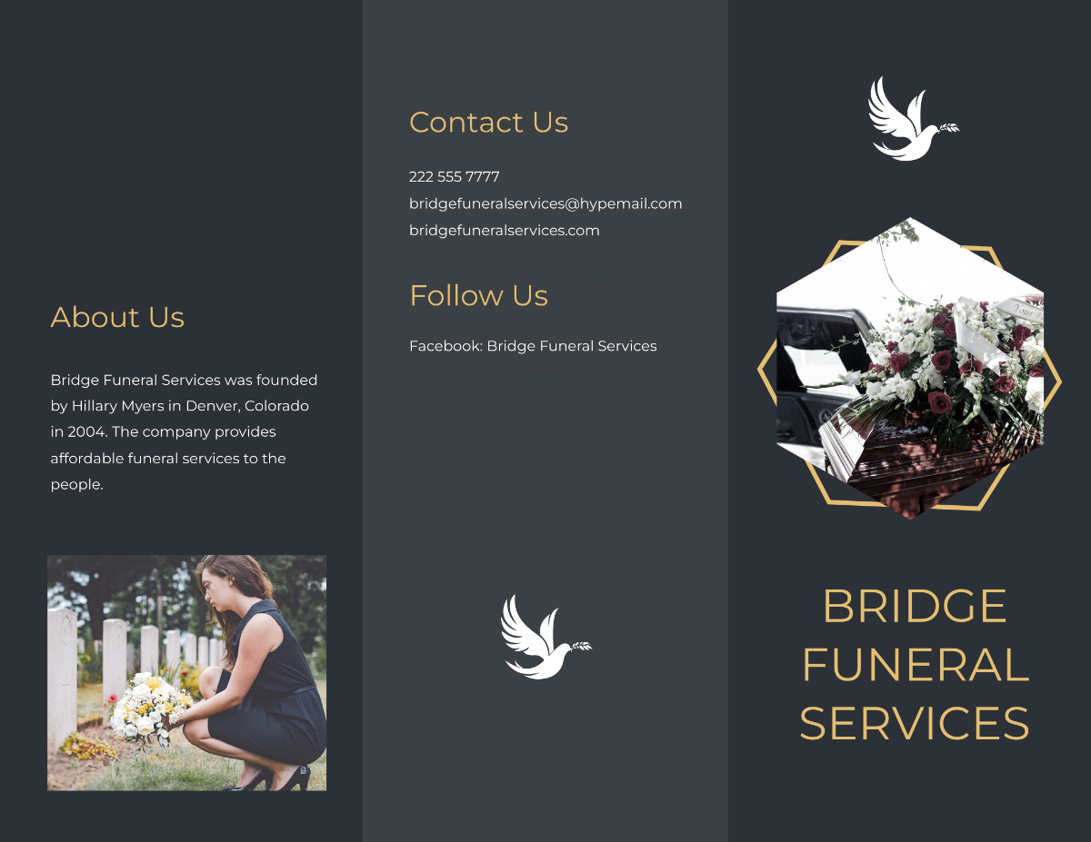 Modern Funeral Service Tri-Fold Brochure Template