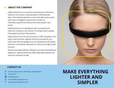 Free Electronic Product Bi-Fold Brochure Template to Edit Online
