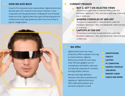 Free Electronic Product Bi-Fold Brochure Template to Edit Online