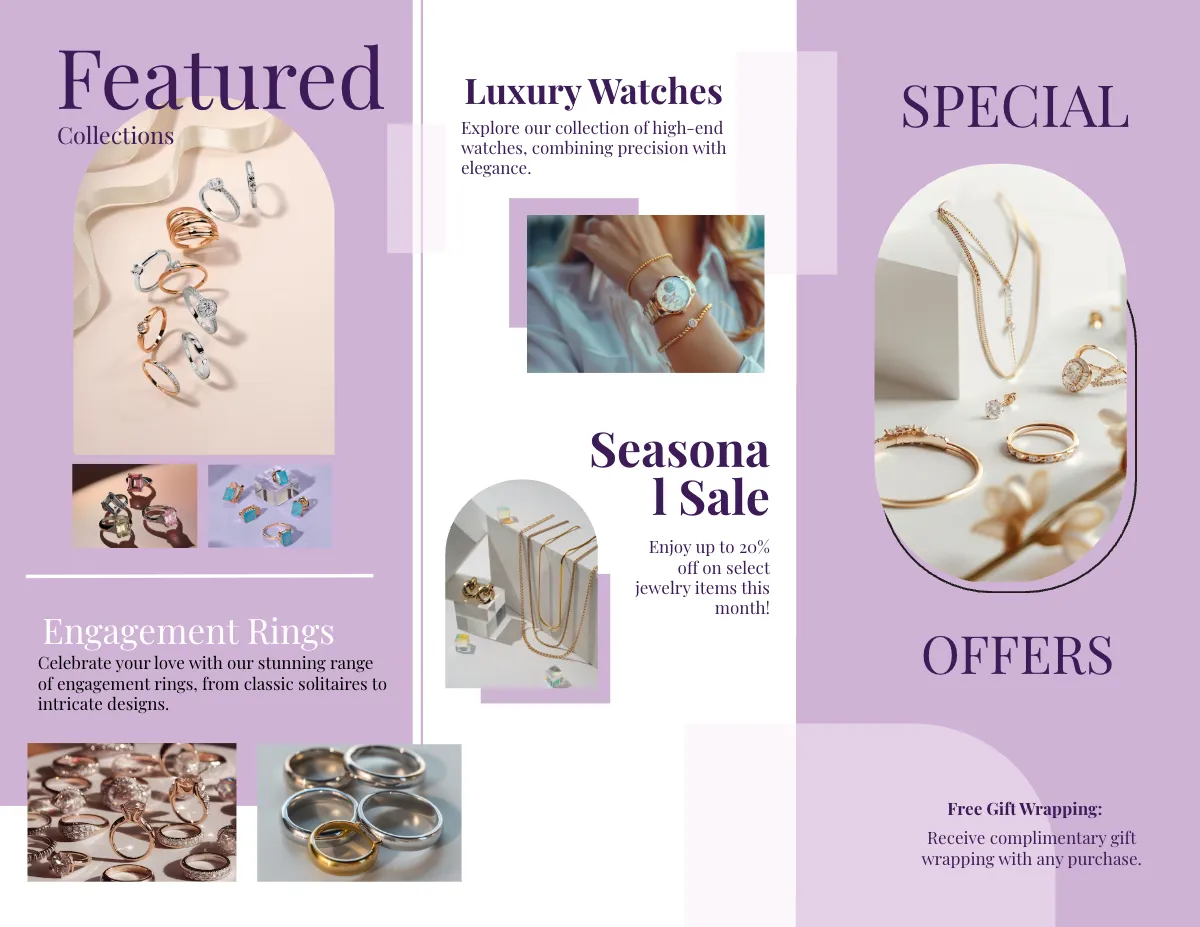 Free Jewelry Store Bi-Fold Brochure Template to Edit Online