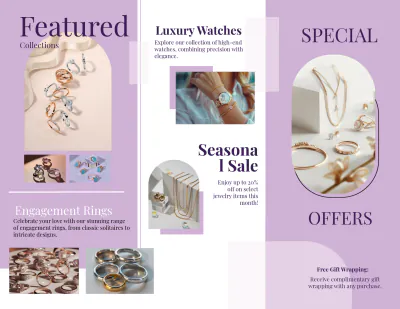 Free Jewelry Store Bi-Fold Brochure Template to Edit Online