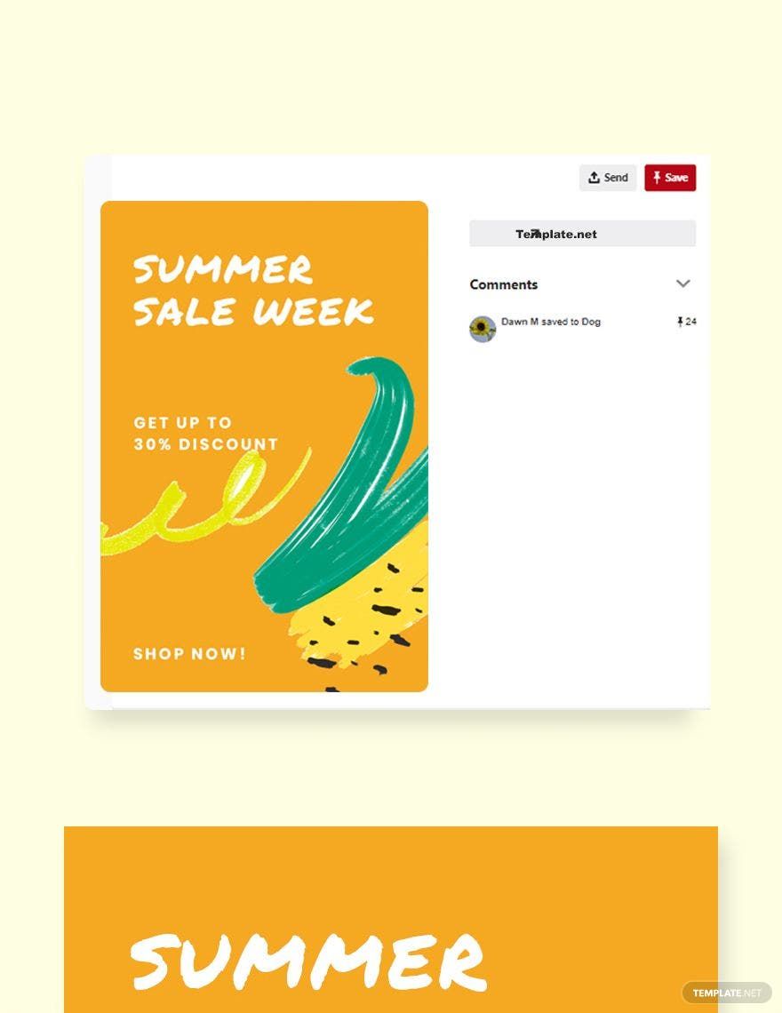 Summer Sale Pinterest Pin Template in PSD