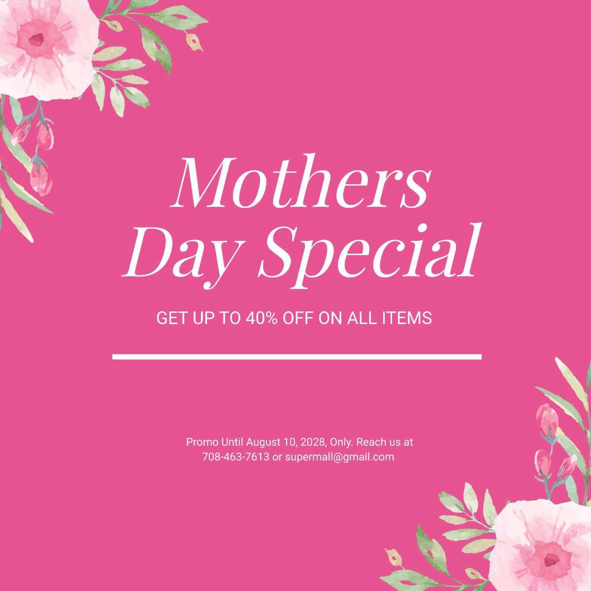 Mothers Day Special Sale Instagram Post Template