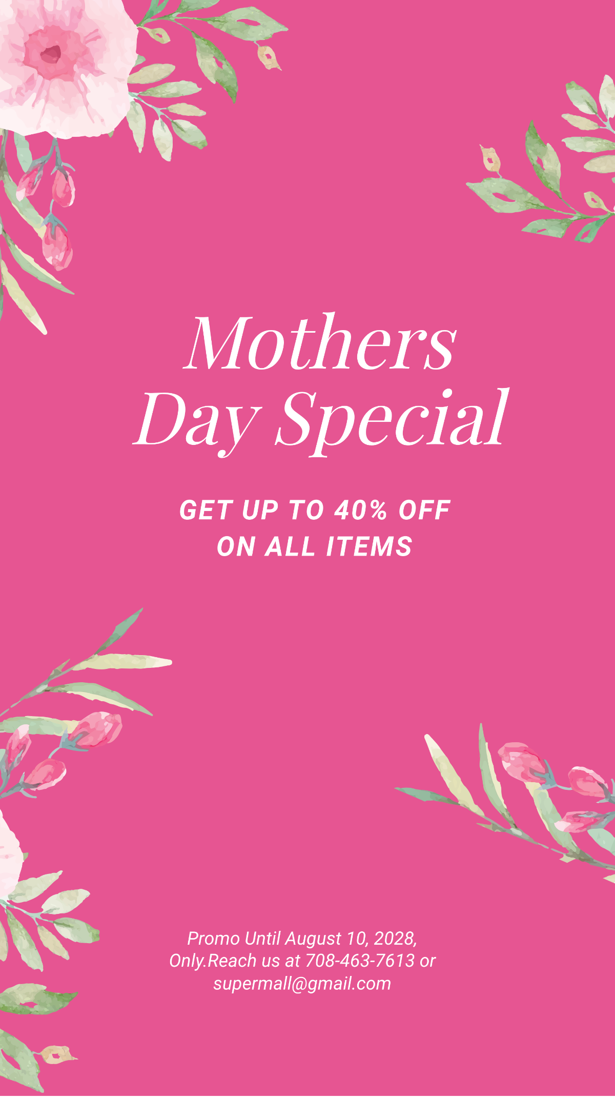 Mothers Day Special Sale Instagram Story Template