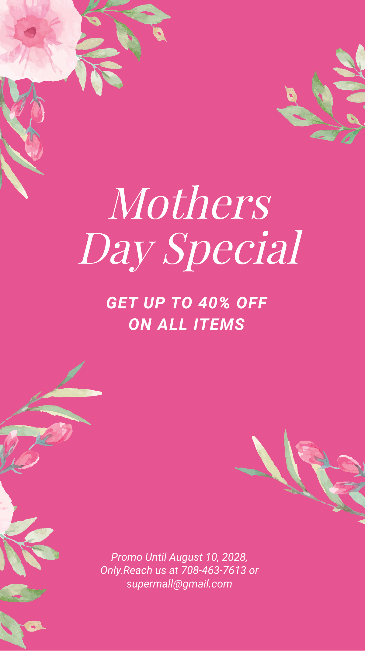 Free Mothers Day Special Sale Instagram Story Template