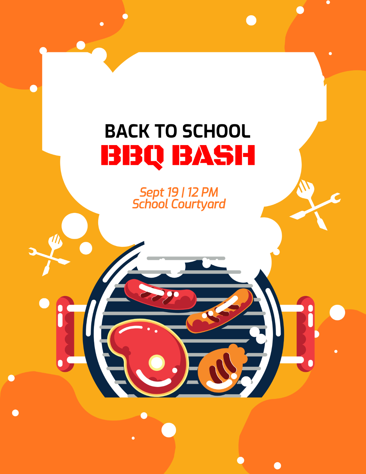 Free Back To School BBQ Flyer Template to Edit Online