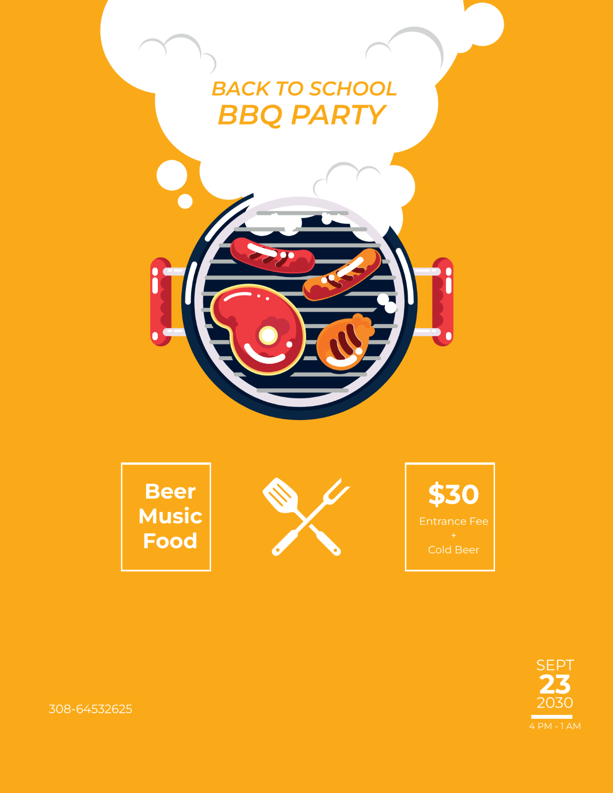 Back To School BBQ Flyer Template