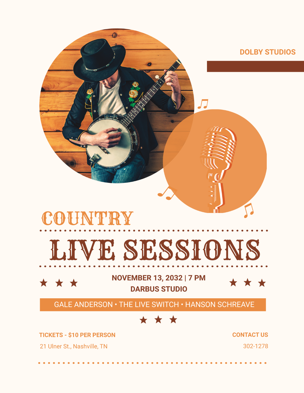 Country Live Flyer Template - Edit Online & Download