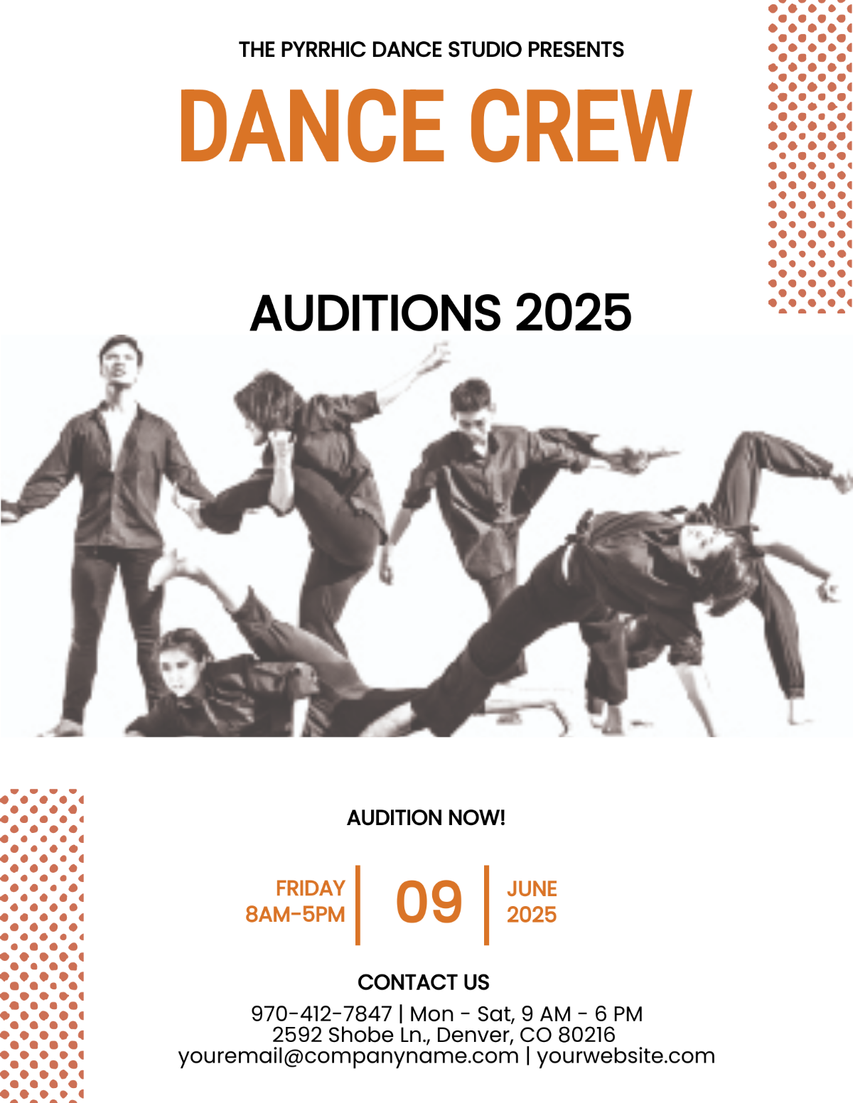 Dance Crew Audition Flyer Template