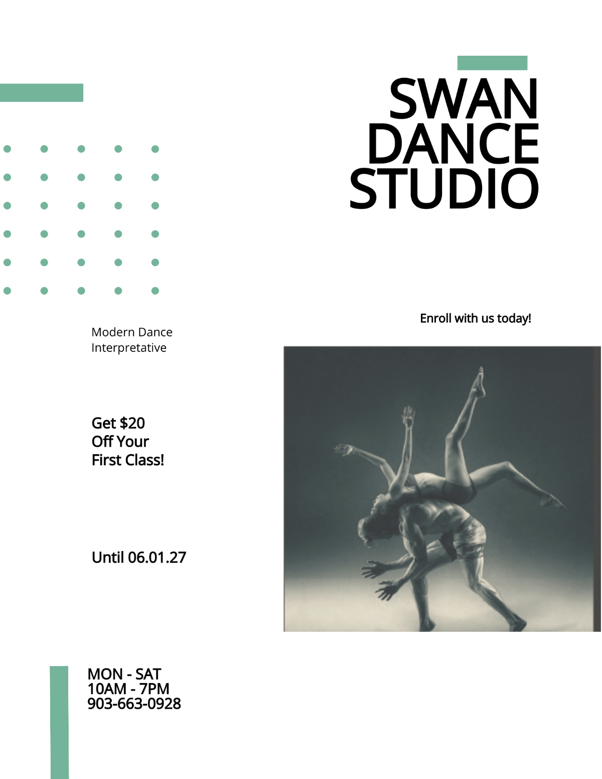 Dance Lesson And Studio Flyer Template