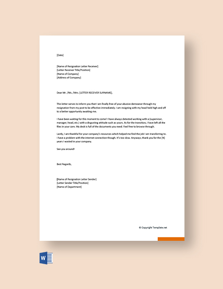 FREE Funny Retirement Resignation Letter Template in Google Docs, Word ...