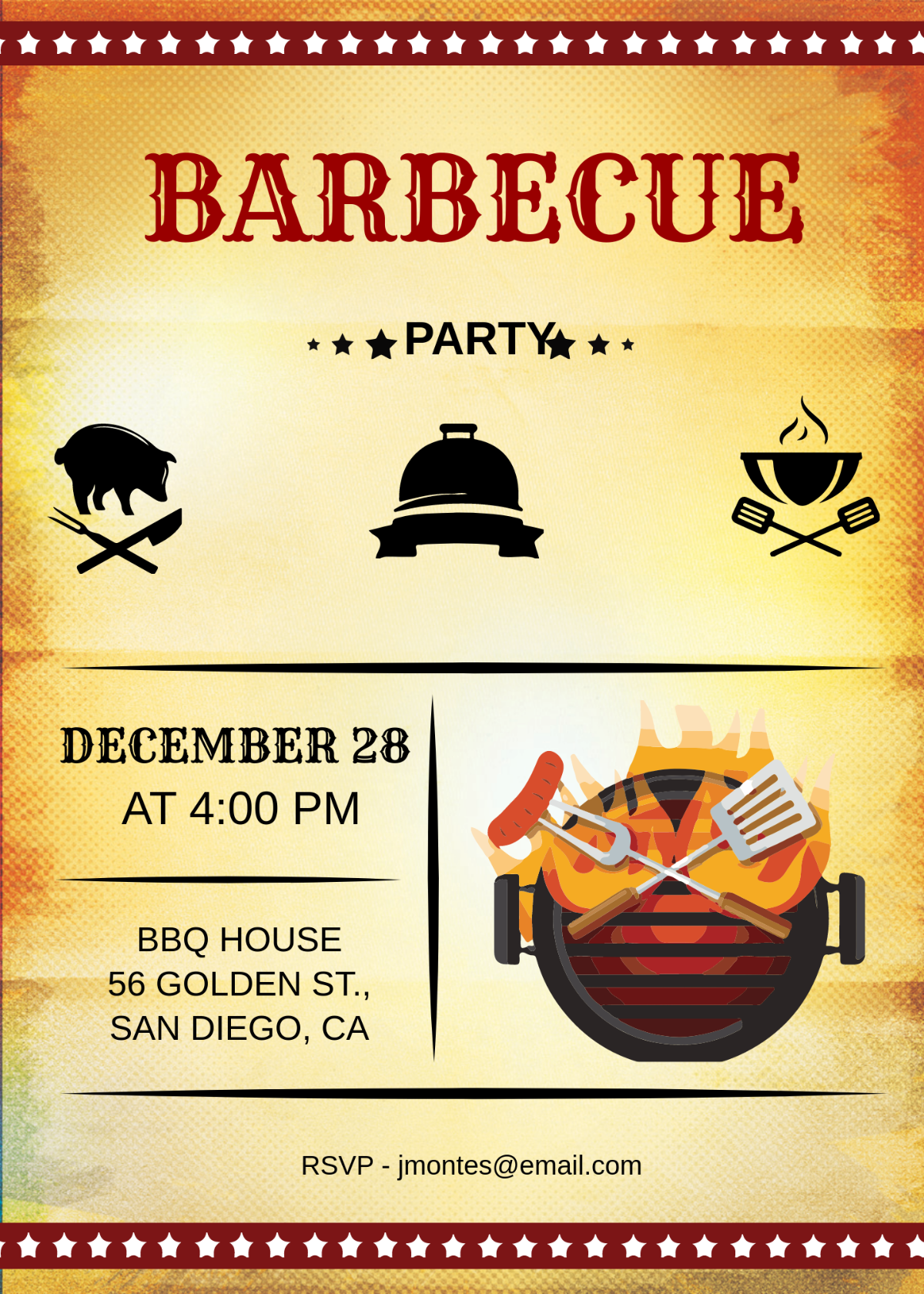 Sample BBQ Party Invitation Template