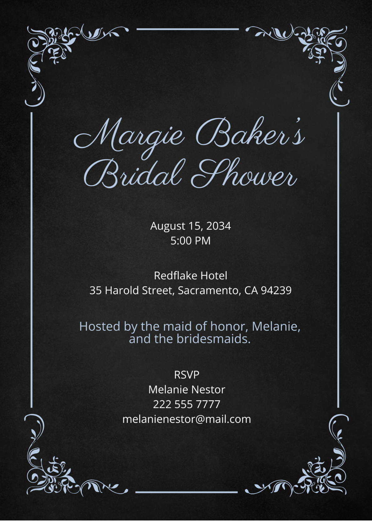 Modern Chalkboard Bridal Shower Invitation Template - Edit Online & Download