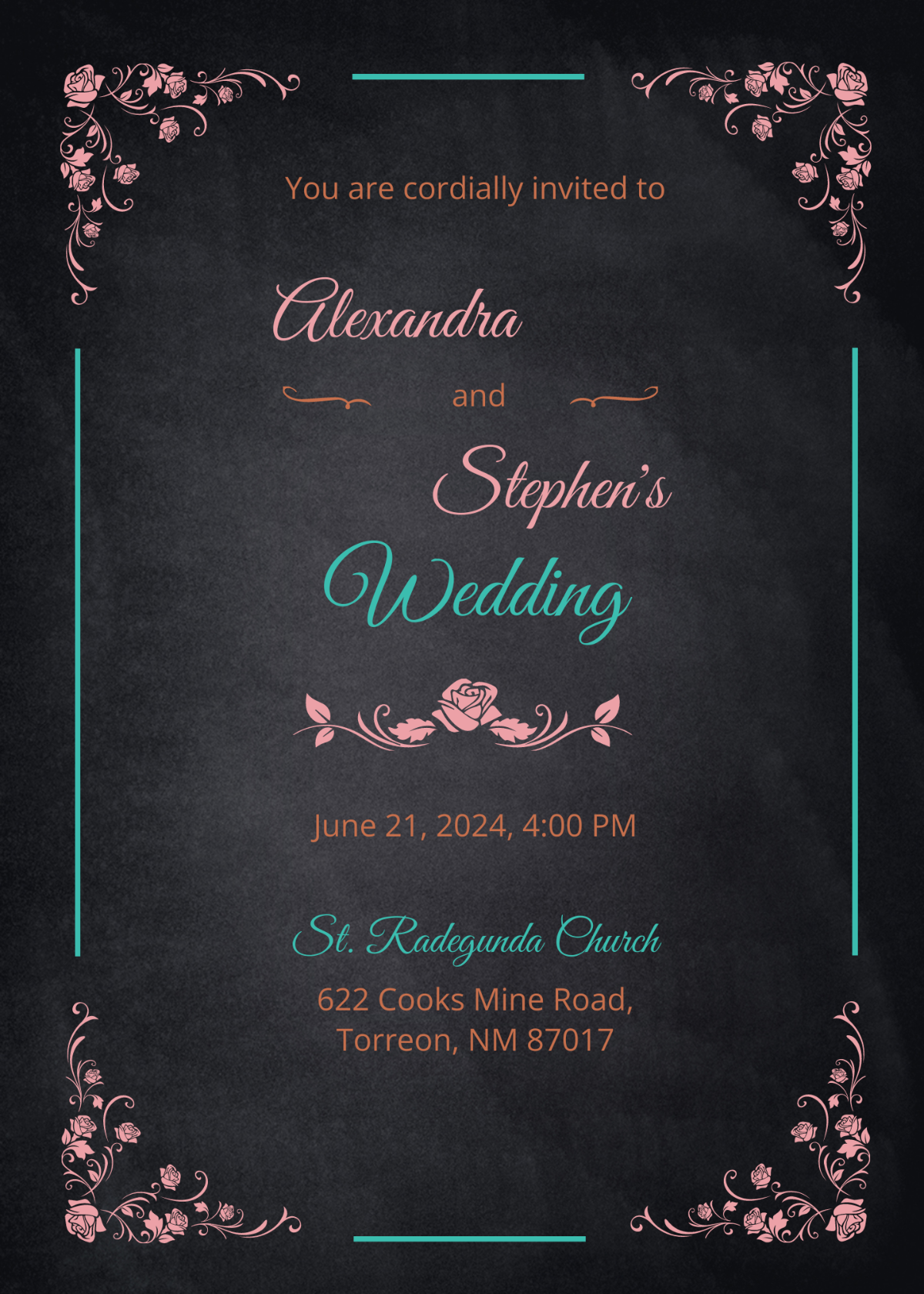 Creative Chalkboard Wedding Invitation Template