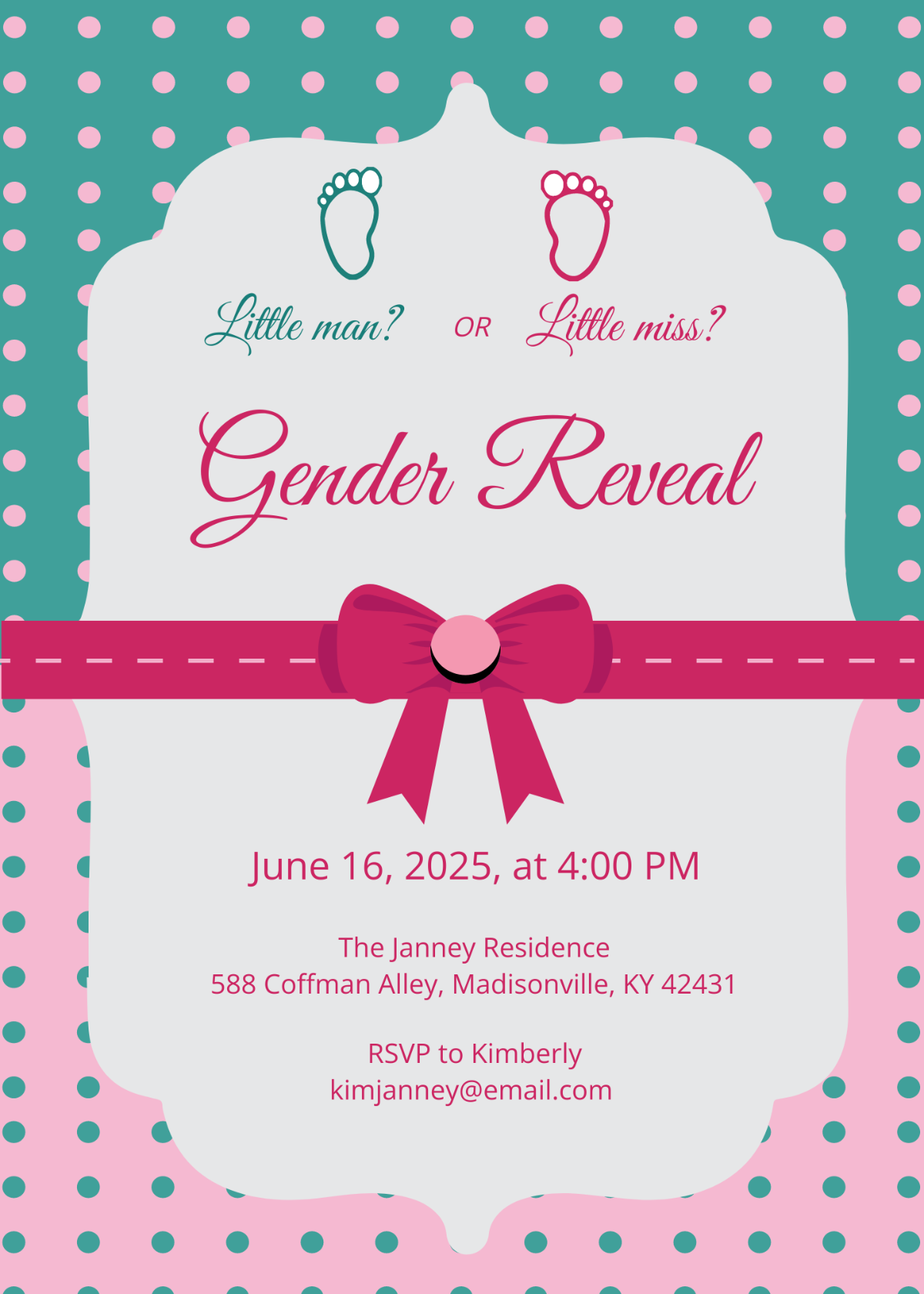Elegant Gender Reveal Invitation Card Template