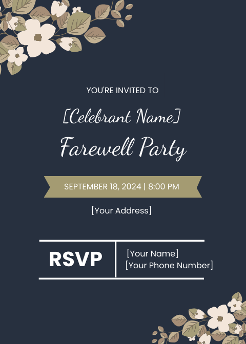 Farewell Party Invitation Card Template - Edit Online & Download ...