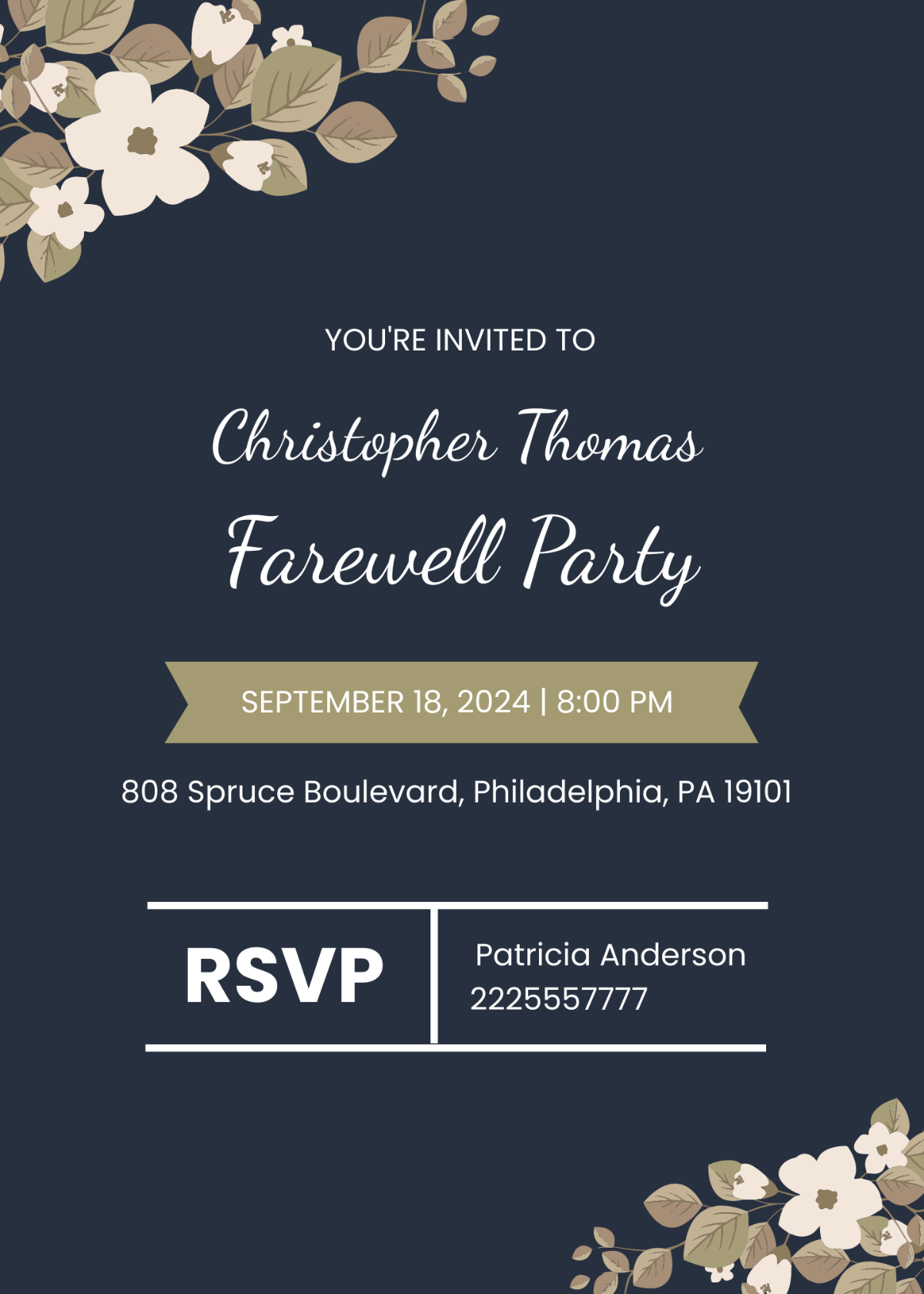 Farewell Party Invitation Card Template - Edit Online & Download