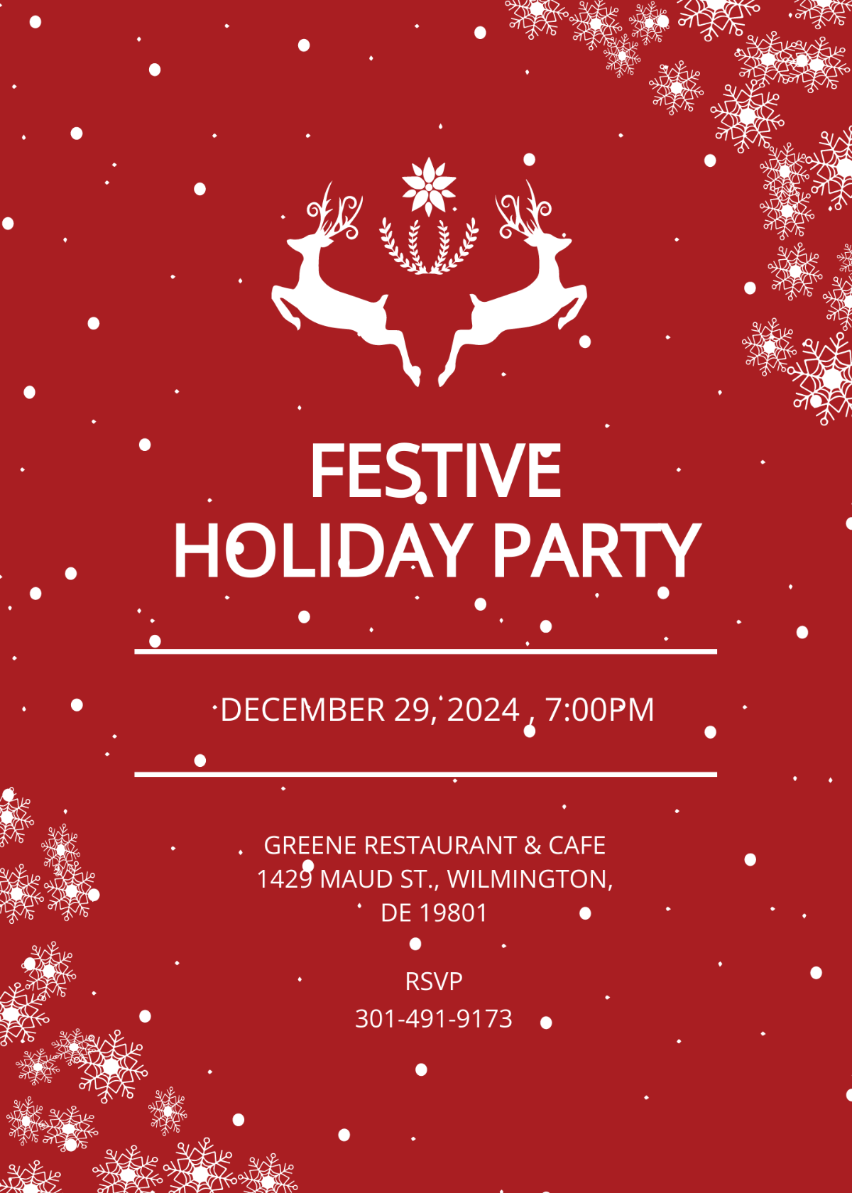 Festive Holiday Party Invitation Template