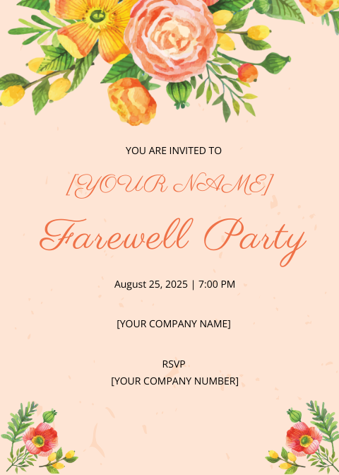 FREE Farewell Invitation Templates & Examples - Edit Online & Download